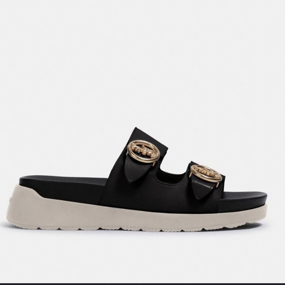 ❗️SOLD❗️Coach Black Gable Slides Size 7 - Picture 2 of 11